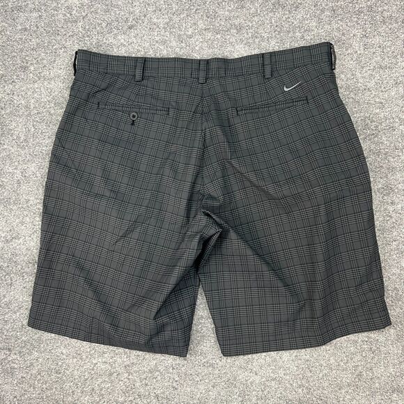 Nike Golf Shorts Mens 40 Gray Plaid Flat Front Stretch Moisture Wicking Chino - Picture 9 of 11